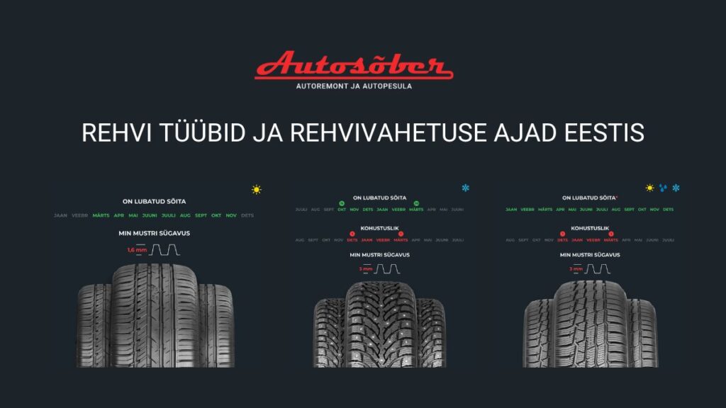 Rehvid ja rehvivahetus Tallinnas - Erinevad rehvitüübid